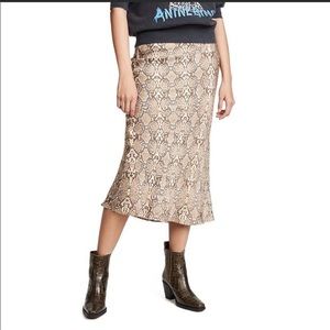 Anine Bing Bar Silk Skirt NWT